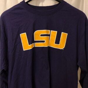 Champion Purple LSU Tigers Long sleeve T-Shirt NWT Large Eye of the Tiger